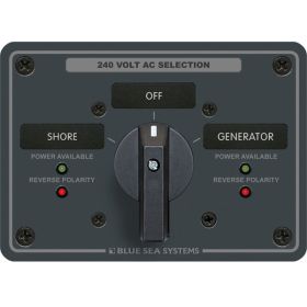 Blue Sea 8363 AC Rotary Switch Panel 65 Ampere 2 Positions + OFF, 3 Pole