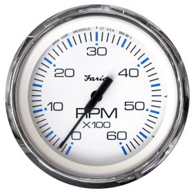 Faria Chesapeake White SS 4" Tachometer - 6000 RPM (Gas) (Inboard &amp; I/O)