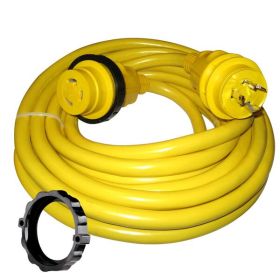 Marinco 30 Amp Power Cord Plus Cordset - 35' - Yellow