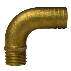 GROCO 1" NPT x 1-1/4" ID Bronze Full Flow 90&deg; Elbow Pipe to Hose Fitting