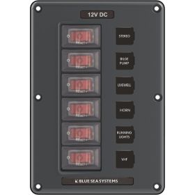 Blue Sea 4322 Circuit Breaker Switch Panel 6 Position - Gray