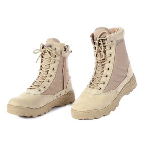 2021 New Us Military Leather Boots for Men Combat Bot Infantry Tactical Boots Askeri Bot Army Bots Army Shoes Erkek Ayakkabi (Color: Khaki)