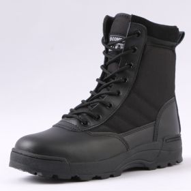 Men Boots Tactical Military Boots Special Force Desert Combat Army Boots Outdoor Hiking Boots Ankle Shoes Men Work Safty Shoes (Color: black)